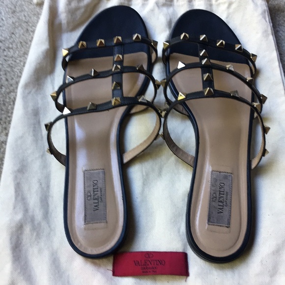 Valentino Rockstud Caged Flat Gladiator Sandals 40 - Picture 4 of 6